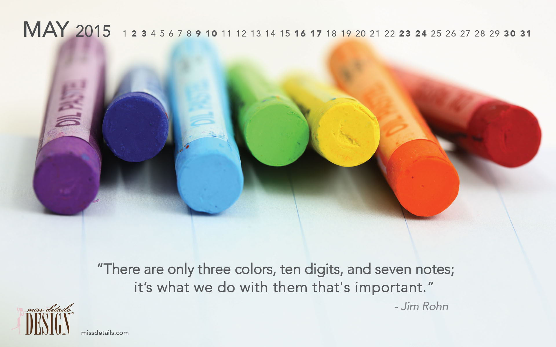 May 2015 free desktop wallpaper from missdetails.com - Jim Rohn #Quote