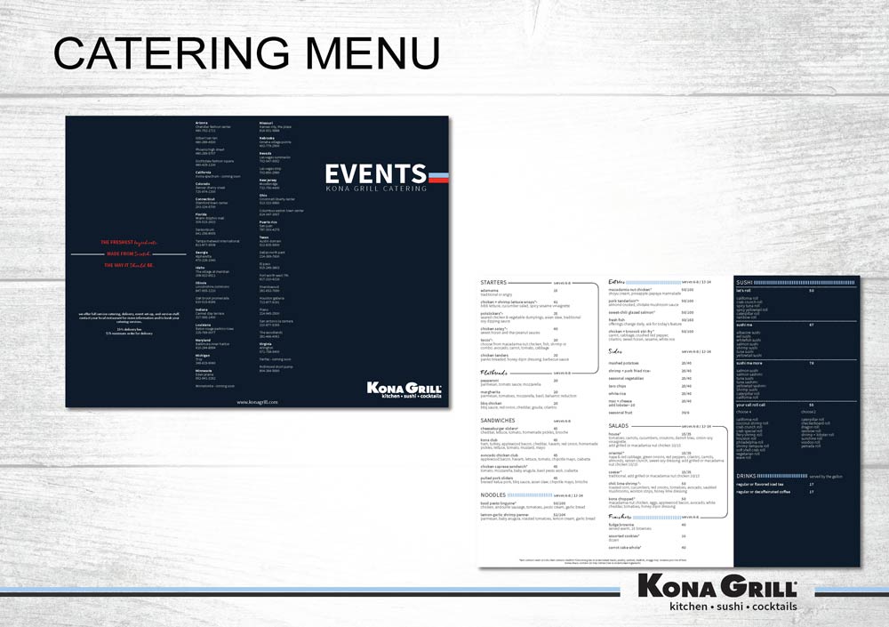 restaurant catering menu design