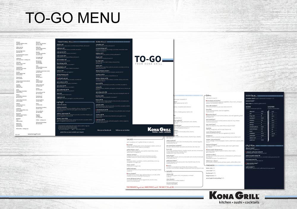 restaurant to-go menu design
