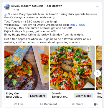 restaurant social media advertising