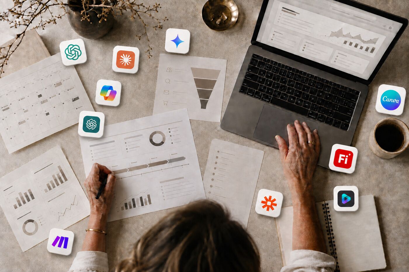 AI platforms used for business marketing, productivity and operations